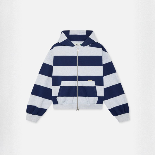 Striped Zip Up Hoodie