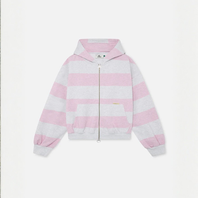 Striped Zip Up Hoodie