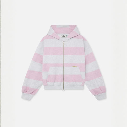 Striped Zip Up Hoodie