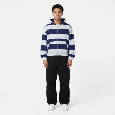 Striped Zip Up Hoodie