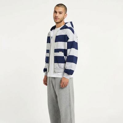 Striped Zip Up Hoodie