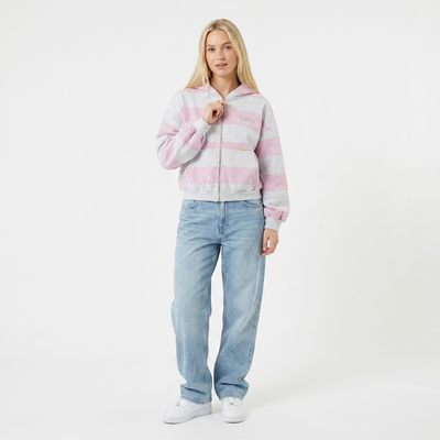 Striped Zip Up Hoodie